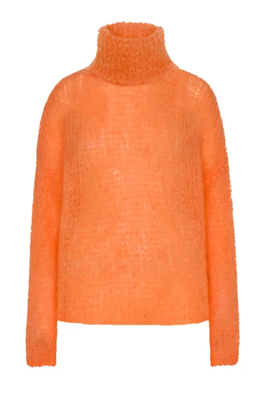 Livia LS Roll Neck Pullover Orange sold by American Dream