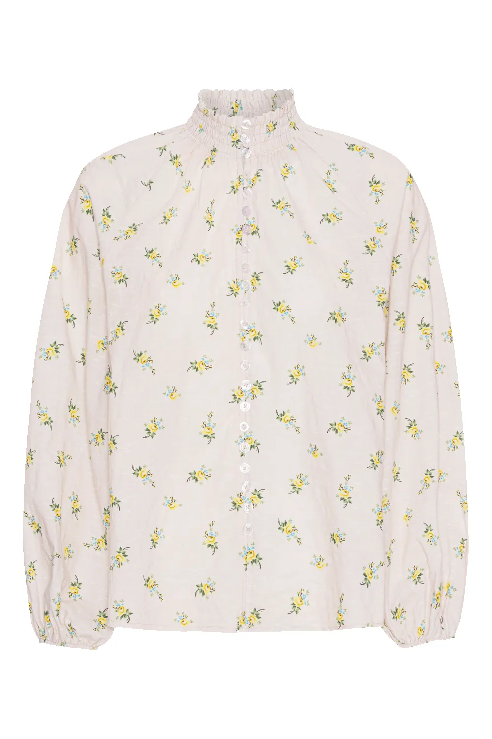 Perla Cotton Shirt Yellow Flower sold by Americandreams