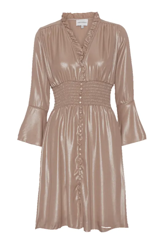 Sally Short Shimmer Dress Beige made by Americandreams