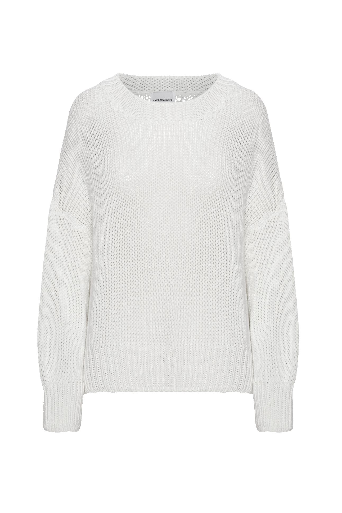 Pepper Round Neck Cotton Pullover White sold by Americandreams