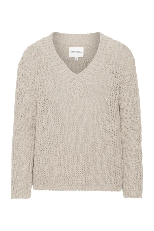 Sui Cotton Pullover Beige made by Americandreams