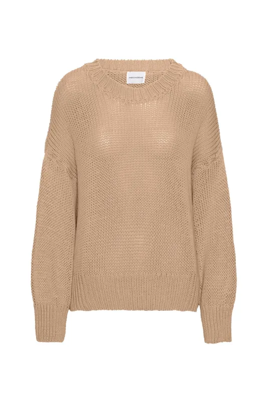 Pepper Round Neck Cotton Pullover Medium Brown sold by Americandreams