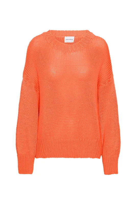 Pepper Round Neck Cotton Pullover Burnt Orange sold by Americandreams
