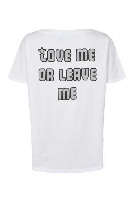 T-shirt White Love Me or Leave Me Back Grey Letters sold by American Dream