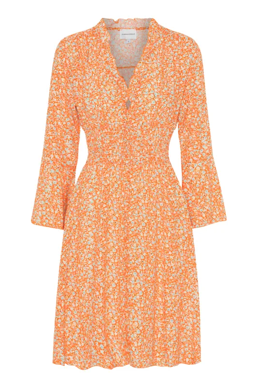 Sally Short Dress Orange Flower made by Americandreams