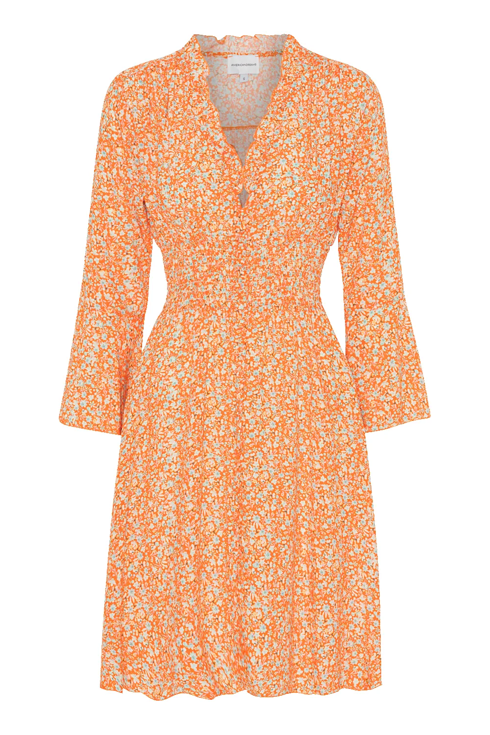 Sally Short Dress Orange Flower sold by Americandreams
