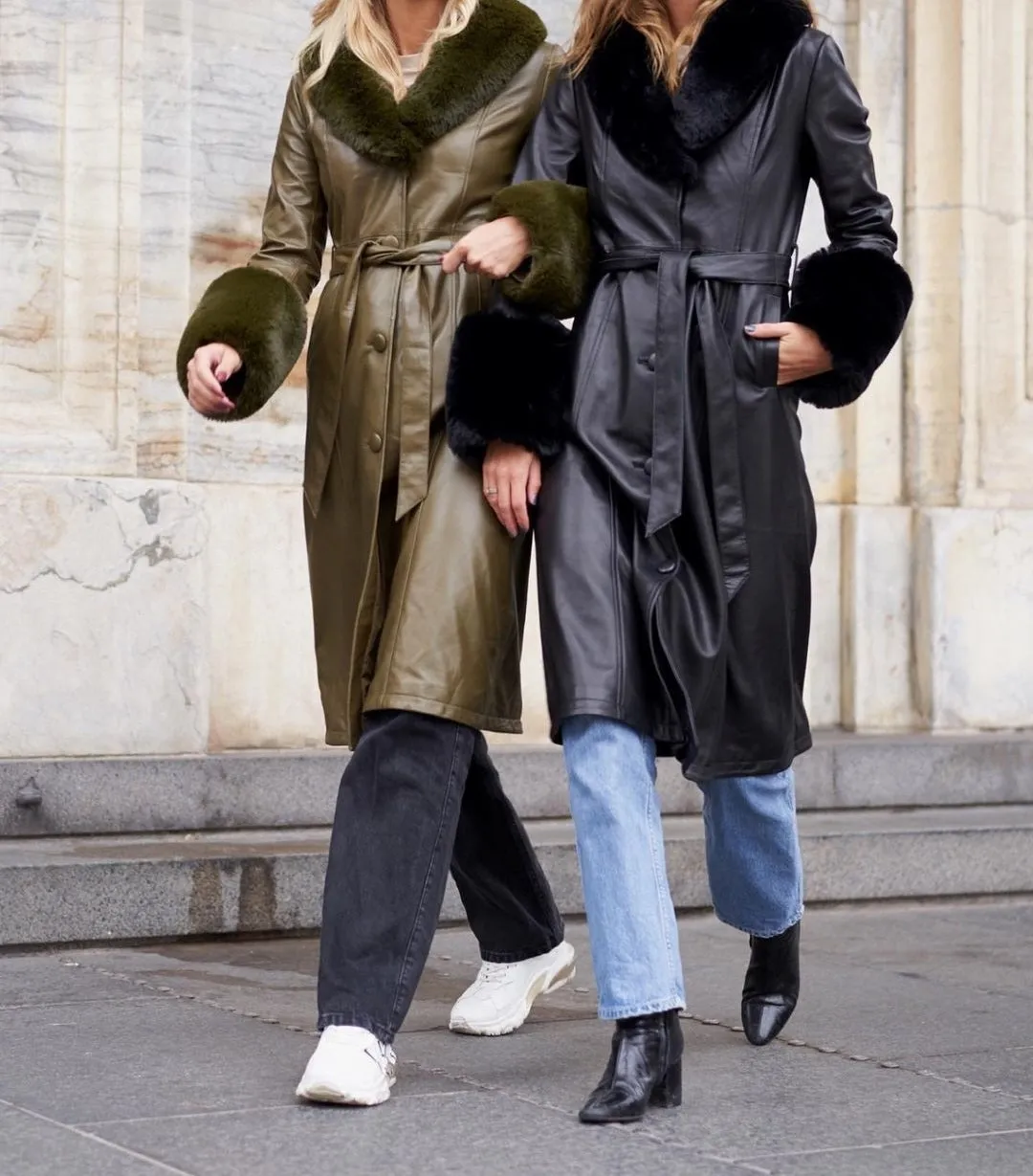 Bella Leather Coat Long Black - Sample sold by Americandreams product image thumbnail 3