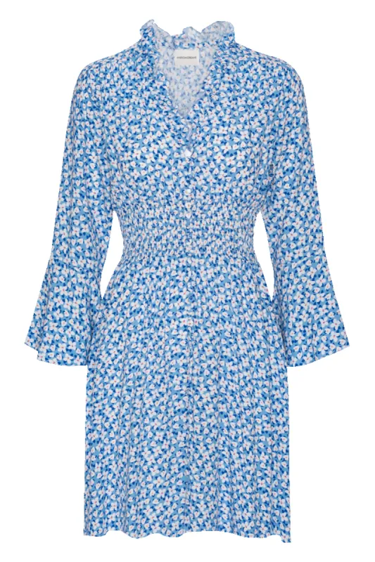 Sally Short Dress Blue White Flowers sold by Americandreams