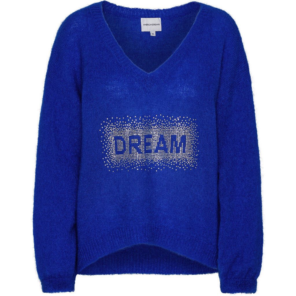 Silja V Neck Crystal Pullover - Electric Blue sold by American Dream