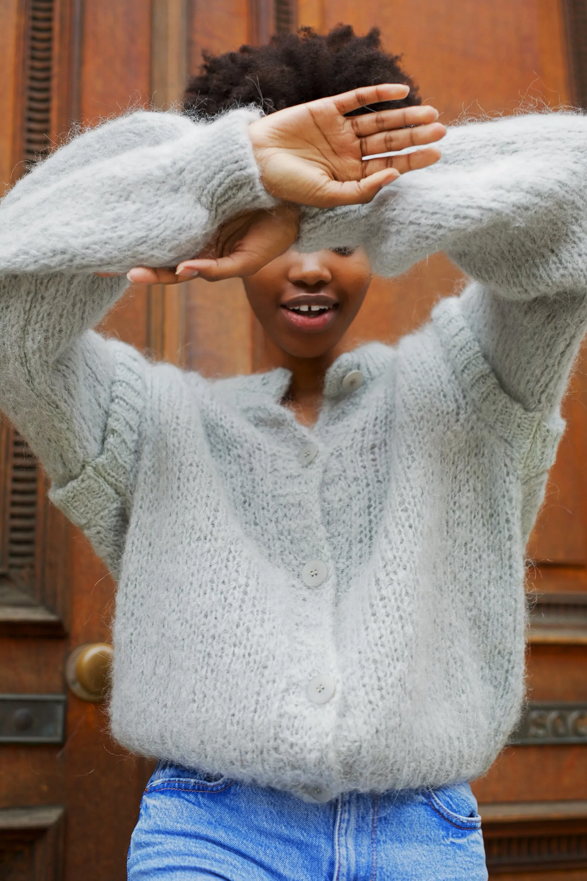 Olly Cardigan Light Grey sold by Americandreams product image thumbnail 3