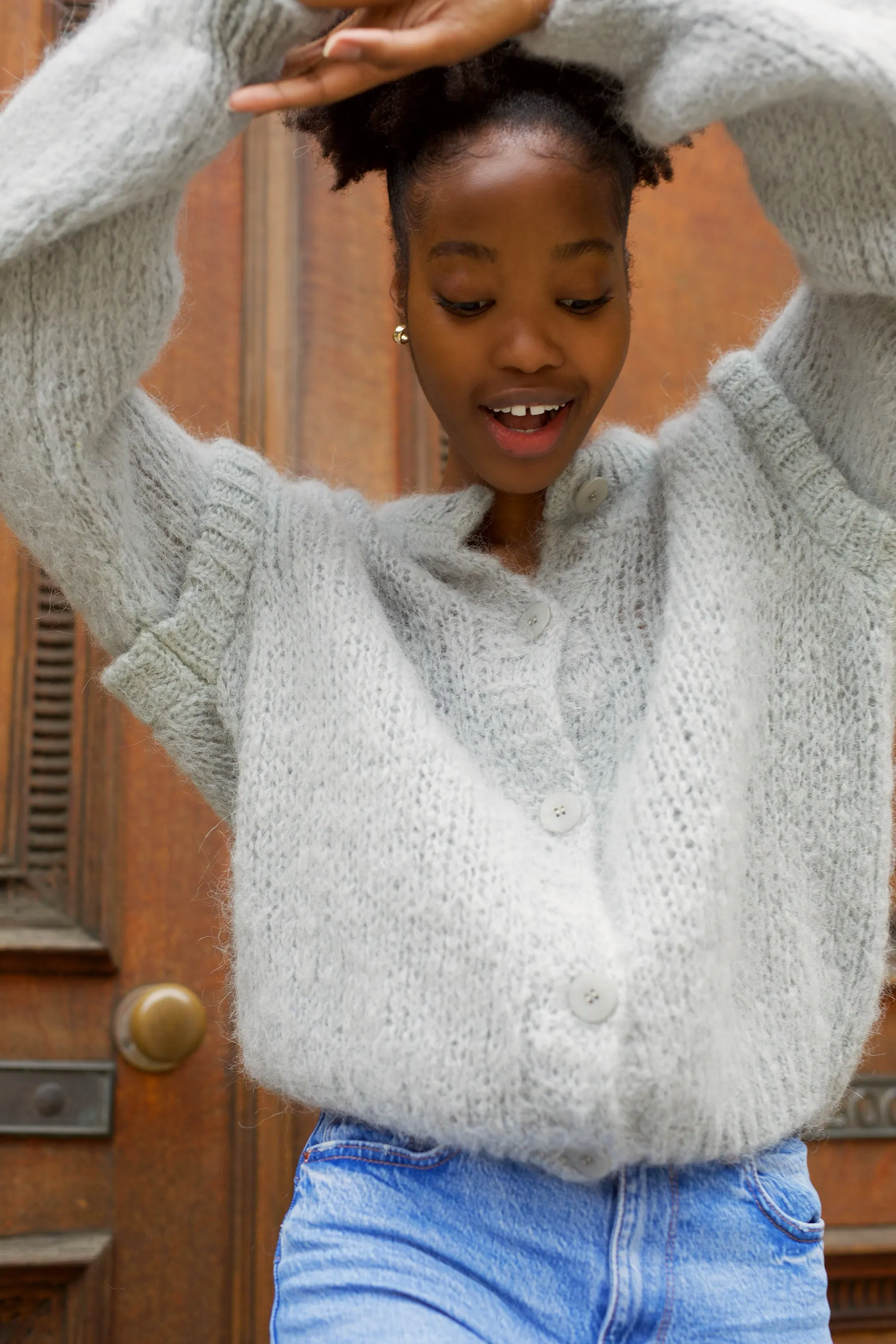 Olly Cardigan Light Grey sold by Americandreams product image thumbnail 2
