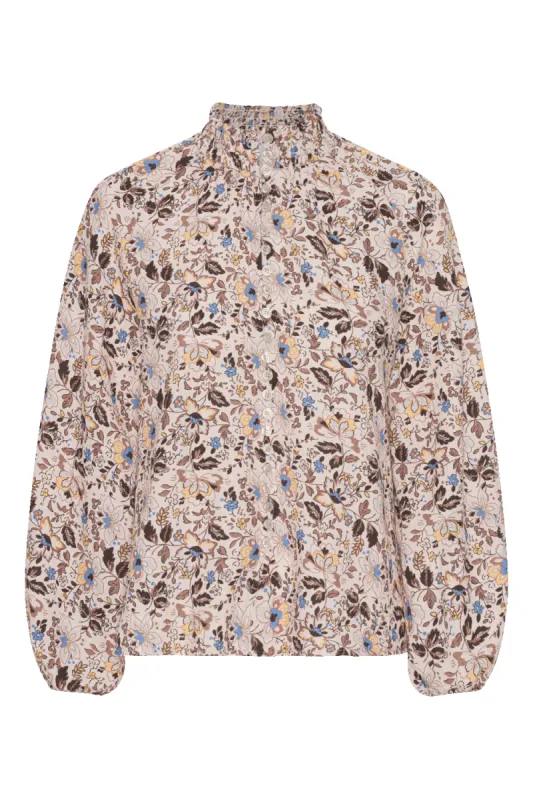 Perla Cotton Shirt Sand Multi Small Flower sold by Americandreams