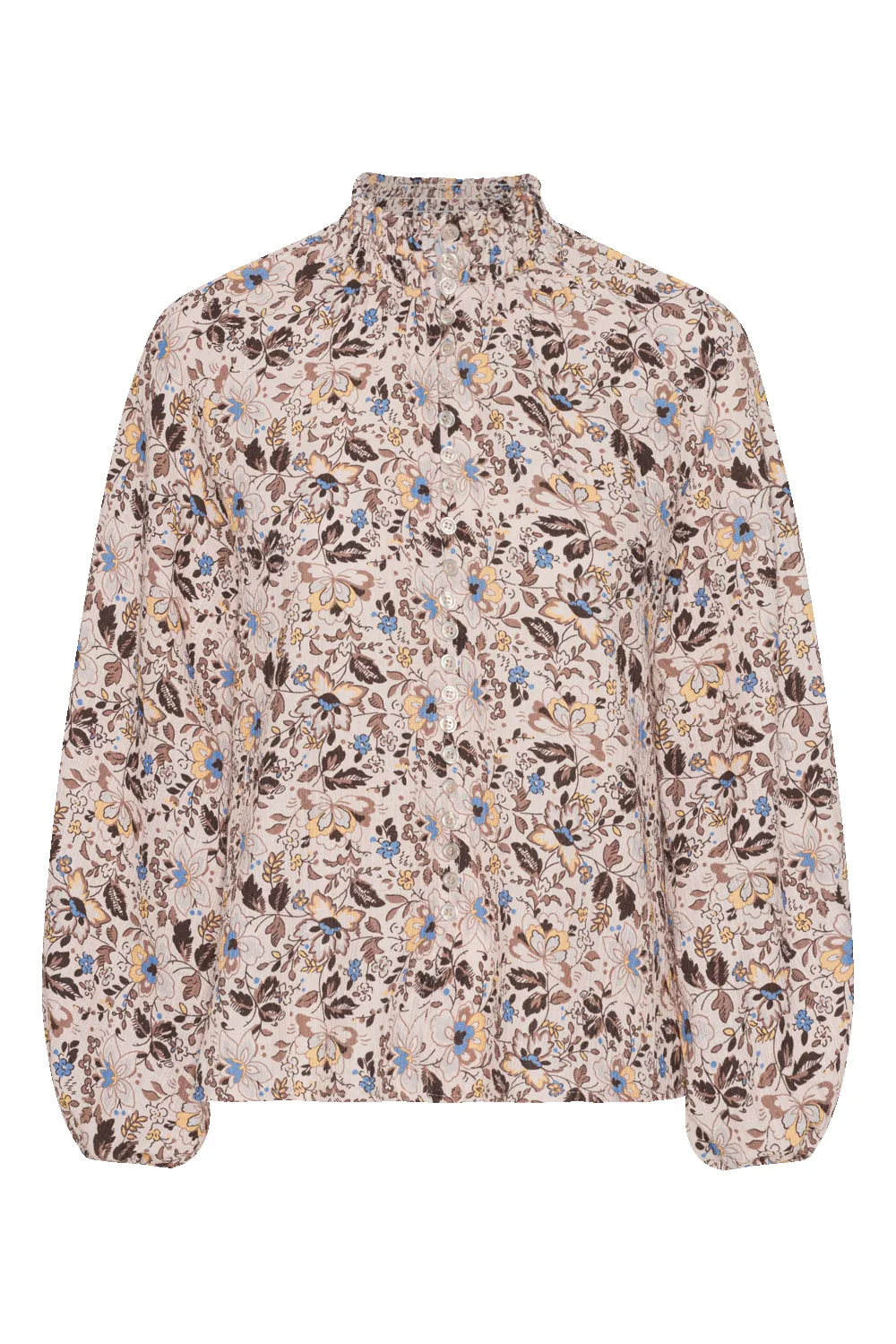 Perla Cotton Shirt Sand Multi Small Flower sold by Americandreams