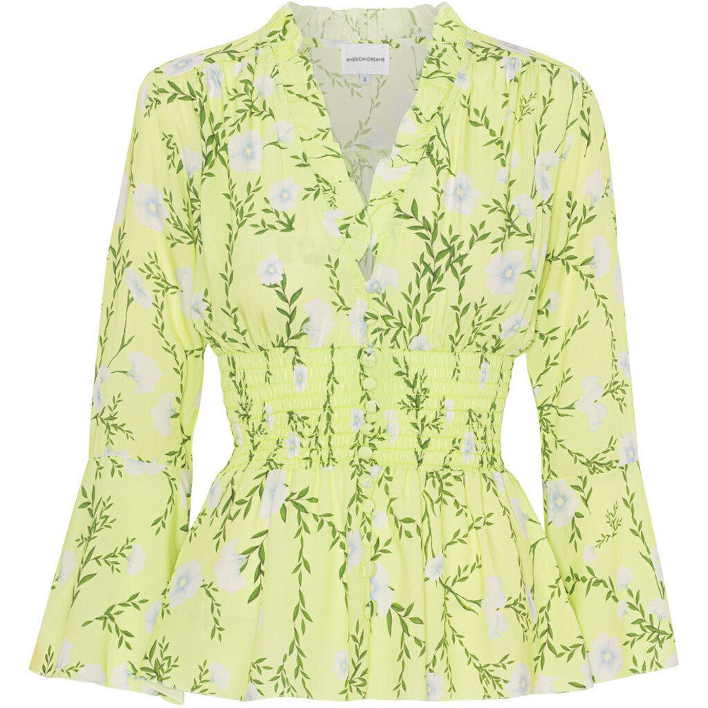 Sally Top - Light Green Flower sold by American Dream