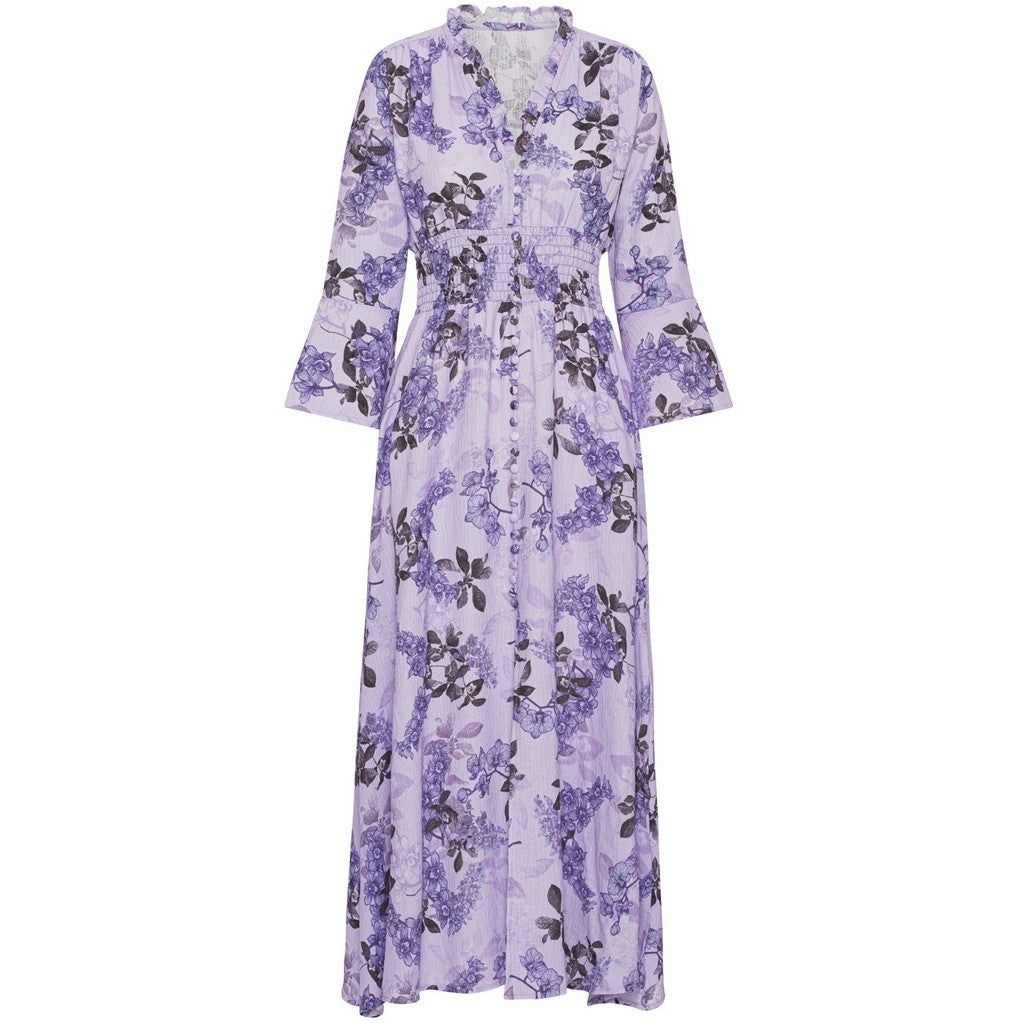 Sally Cotton Long Dress - Lilac Big Flower sold by American Dream