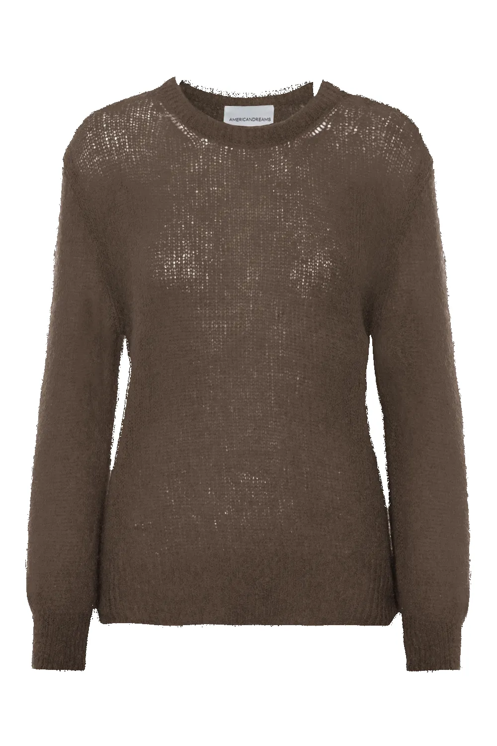 Ulla O Neck Knit Pullover Dark Brown sold by Americandreams