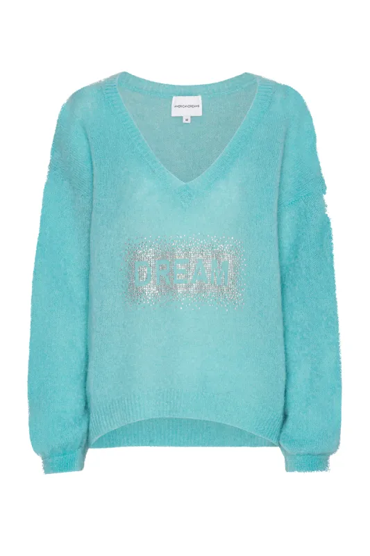 Silja V Neck Crystal Pullover Seafoam Green sold by Americandreams