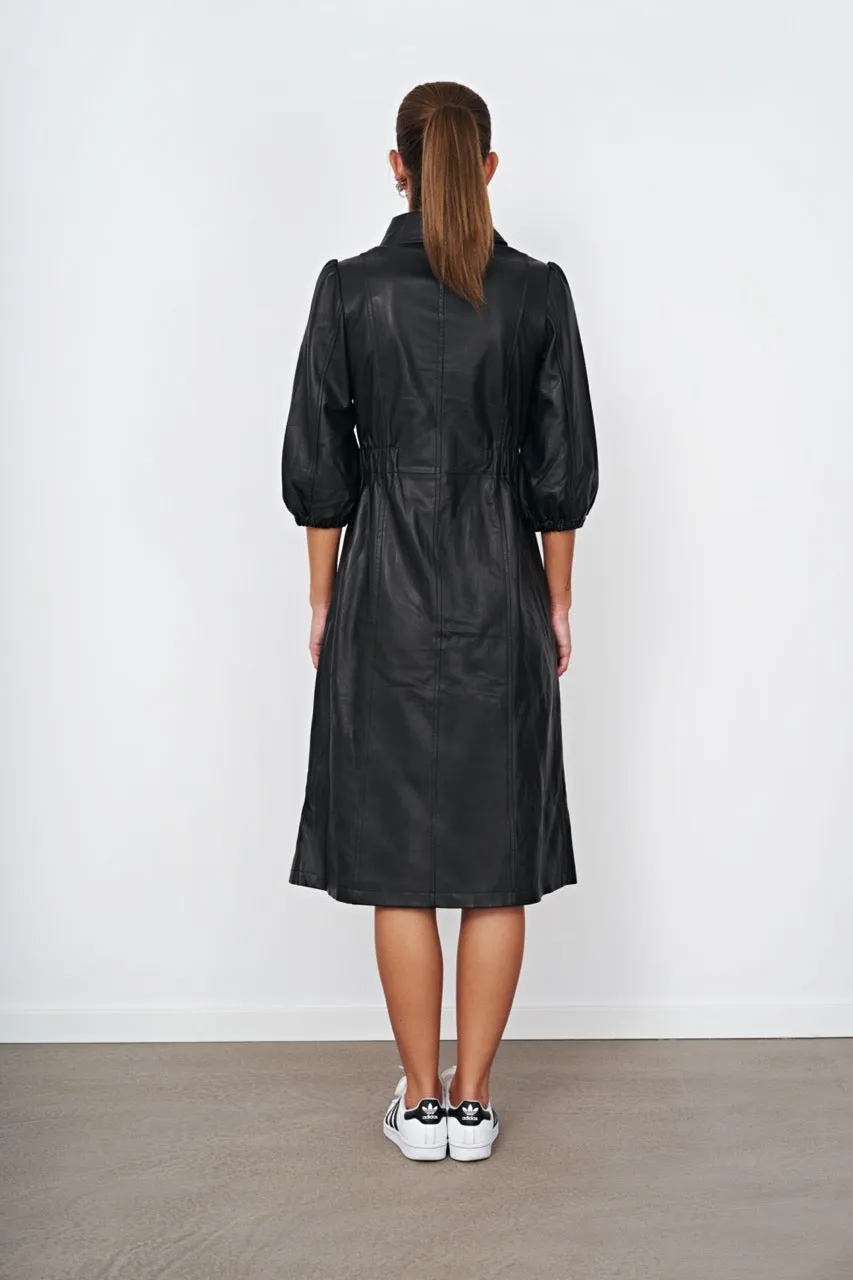 Alice Leather Button Dress Black - Sample sold by Americandreams product image thumbnail 3