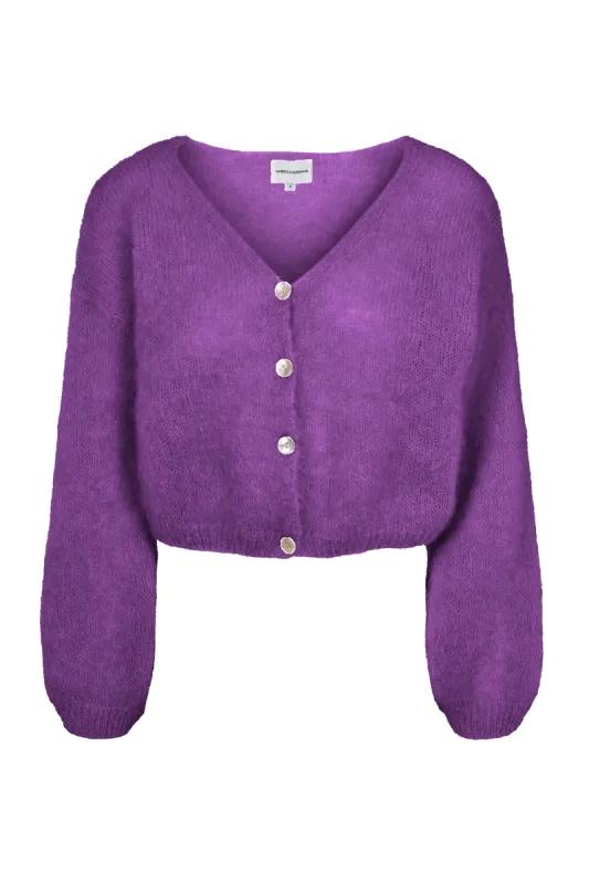 Cornelia Cropped Cardigan Deep Purple sold by Americandreams