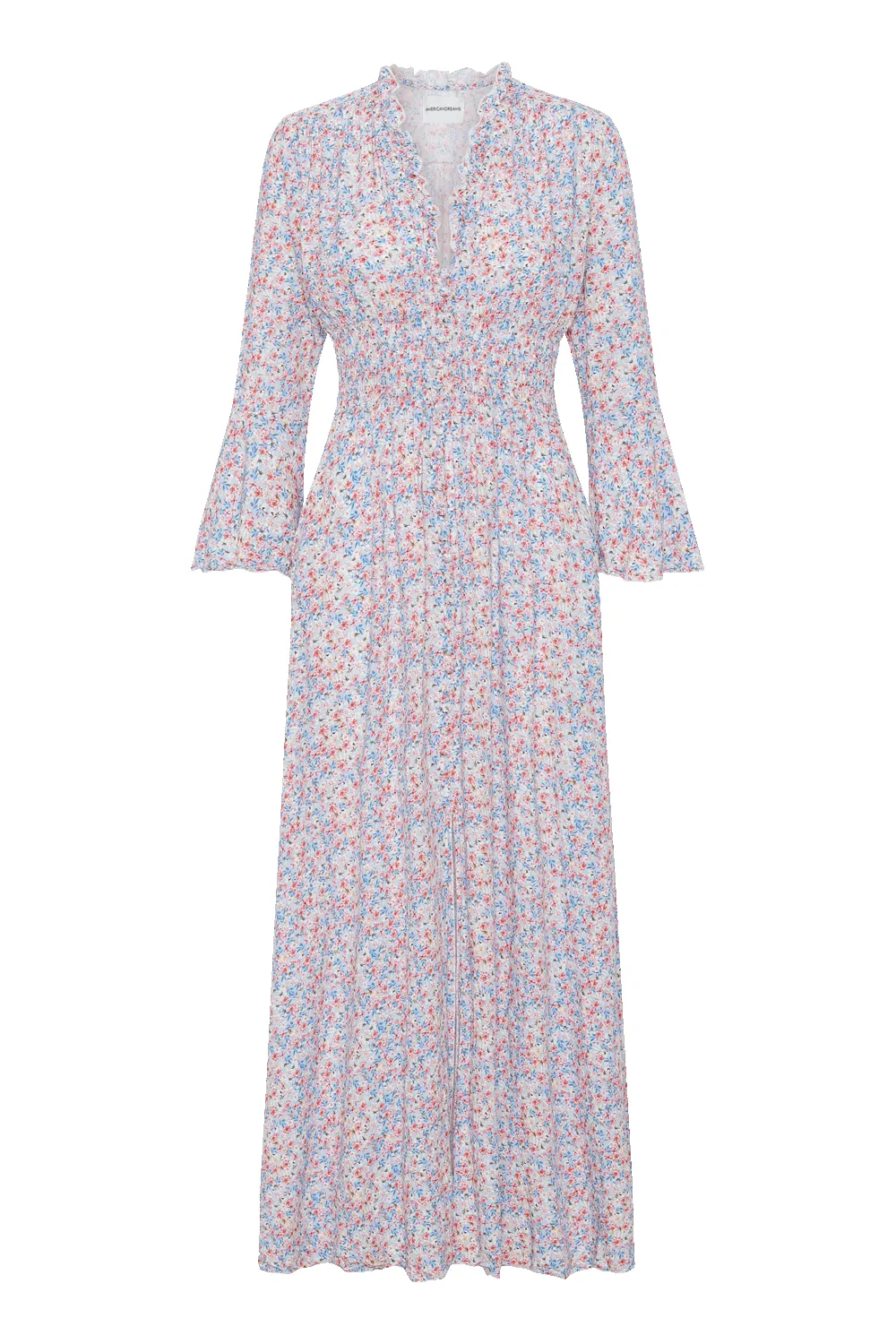 Sally Long Dress Blue Multi Flower sold by Americandreams
