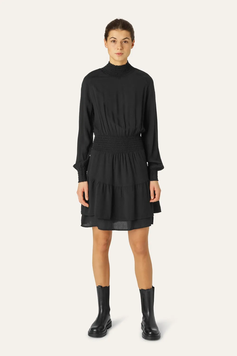 Daniella High Neck Dress Short Black Solid sold by Americandreams product image thumbnail 2
