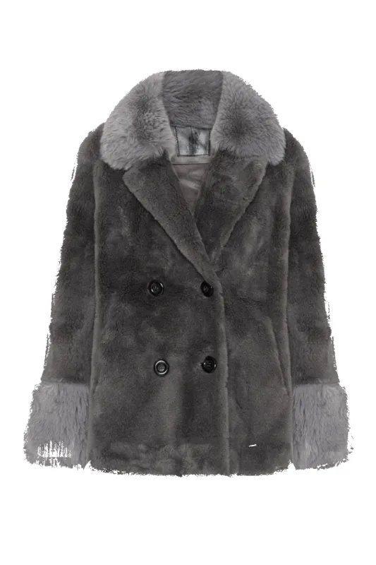Fiona Short Wool Coat Grey made by Americandreams