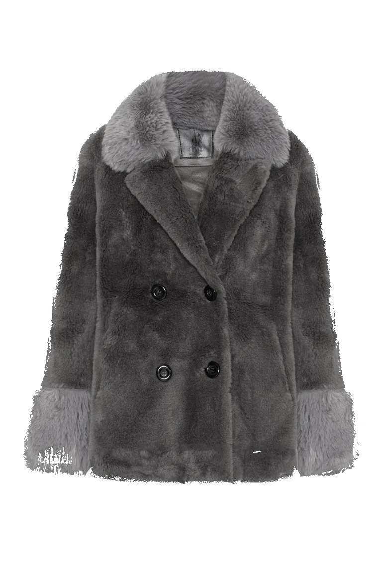 Fiona Short Wool Coat Grey sold by Americandreams