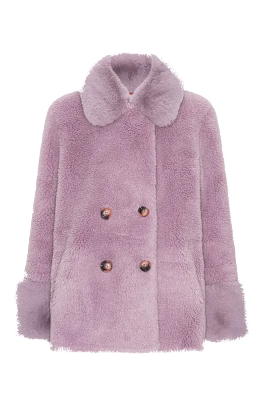 Fiona Short Wool Coat Lavender made by Americandreams