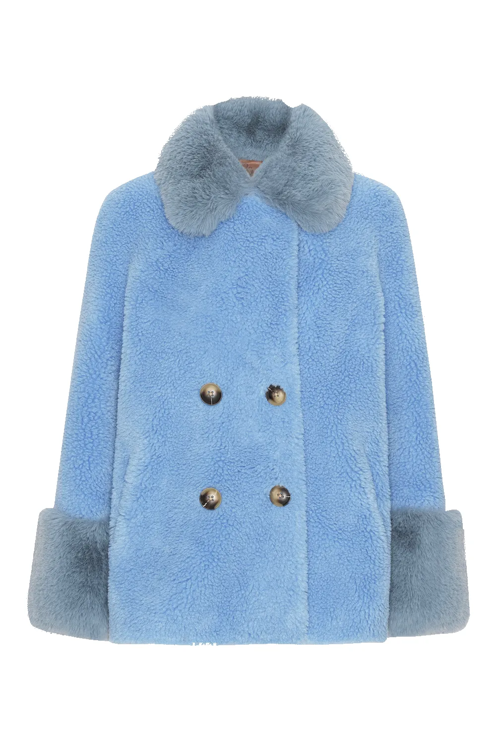 Fiona Short Wool Coat Sky Blue sold by Americandreams