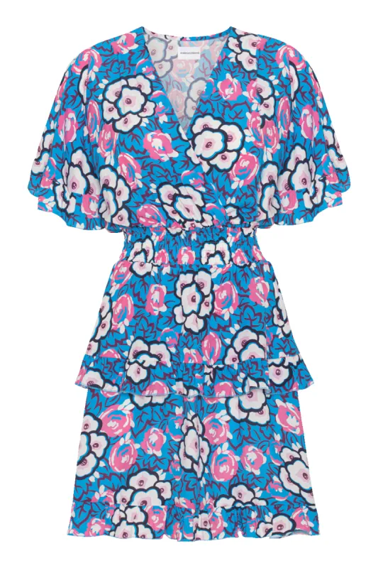 Ella Short Dress Sky Blue Flower sold by Americandreams