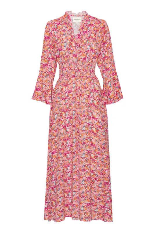Sally Long Dress Red Flower sold by Americandreams