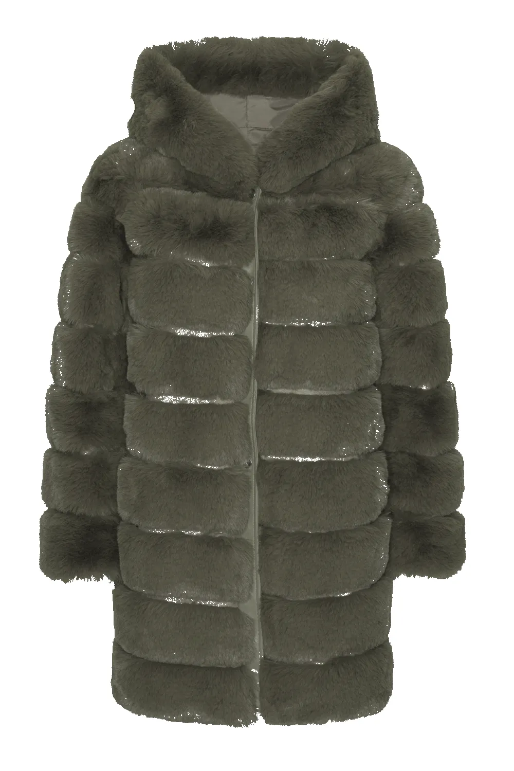 Blake Faux Fur Coat Long Dusty Green sold by Americandreams