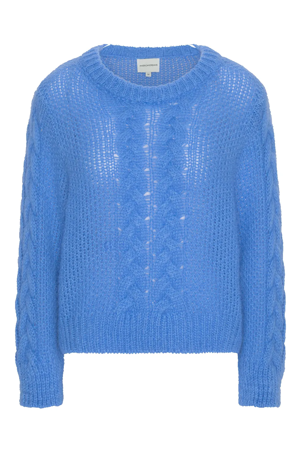 Louisa Cable Knit Pullover Sky Blue sold by Americandreams