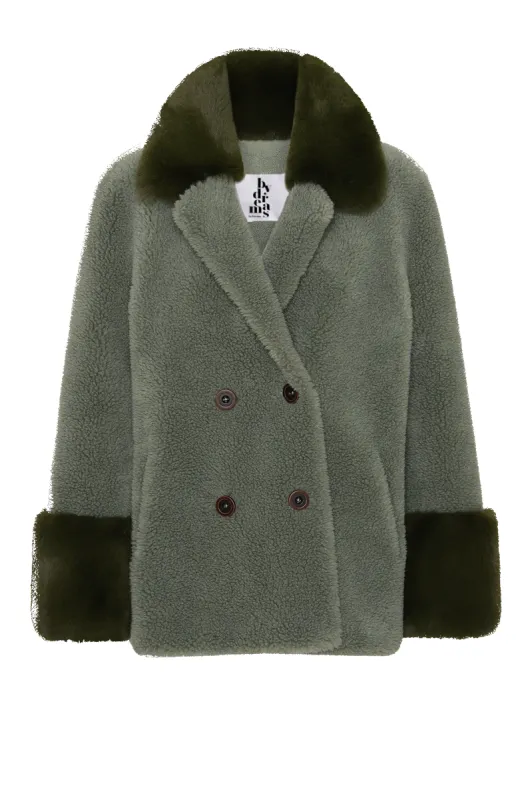 Fiona Short Wool Coat Green made by Americandreams