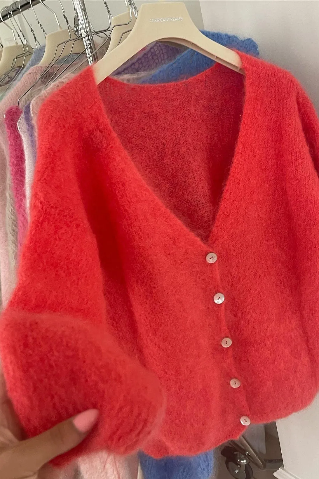 Cornelia LS Cardigan Coral Red sold by Americandreams product image thumbnail 3