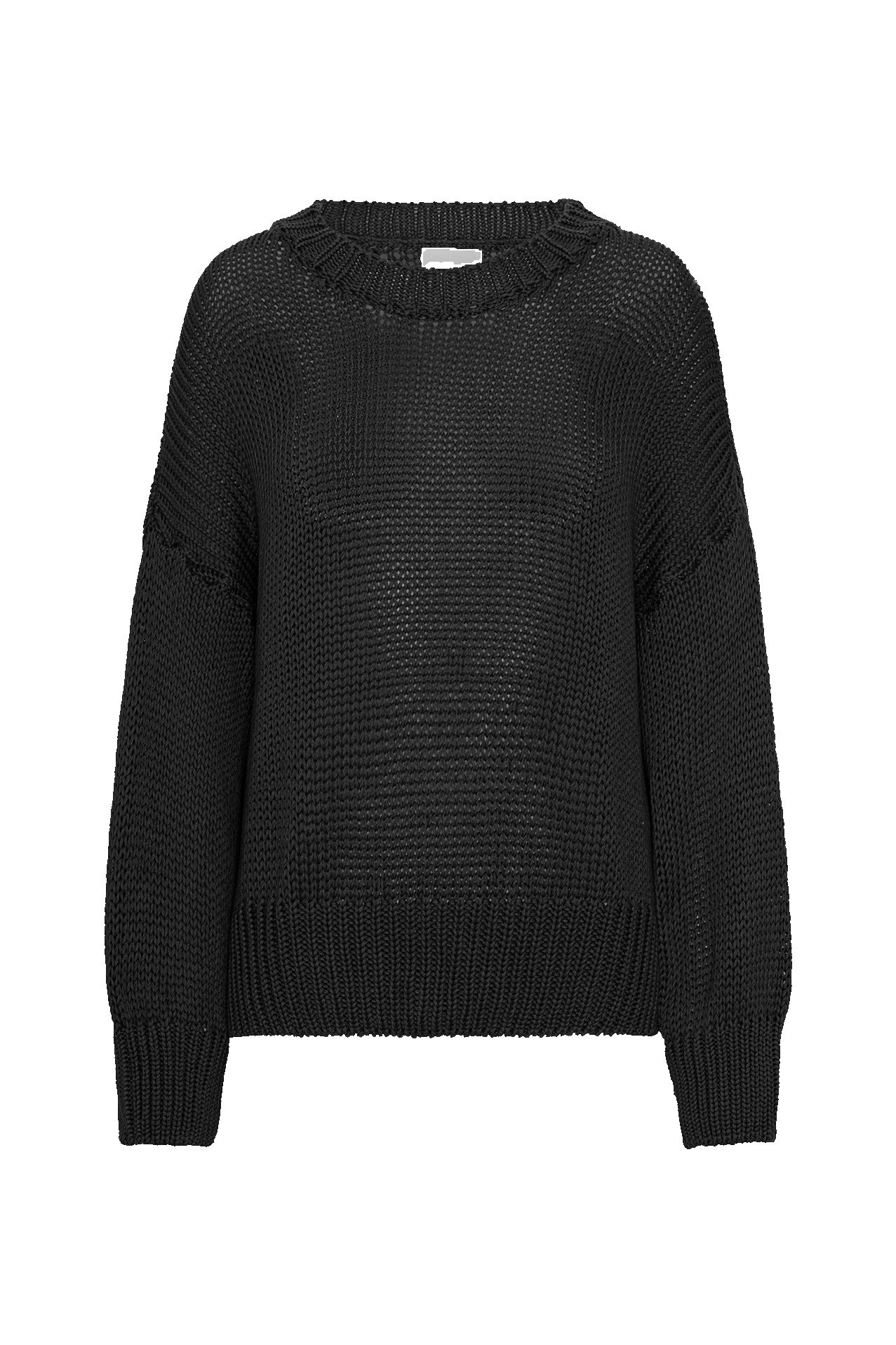 Pepper Round Neck Cotton Pullover Black sold by Americandreams