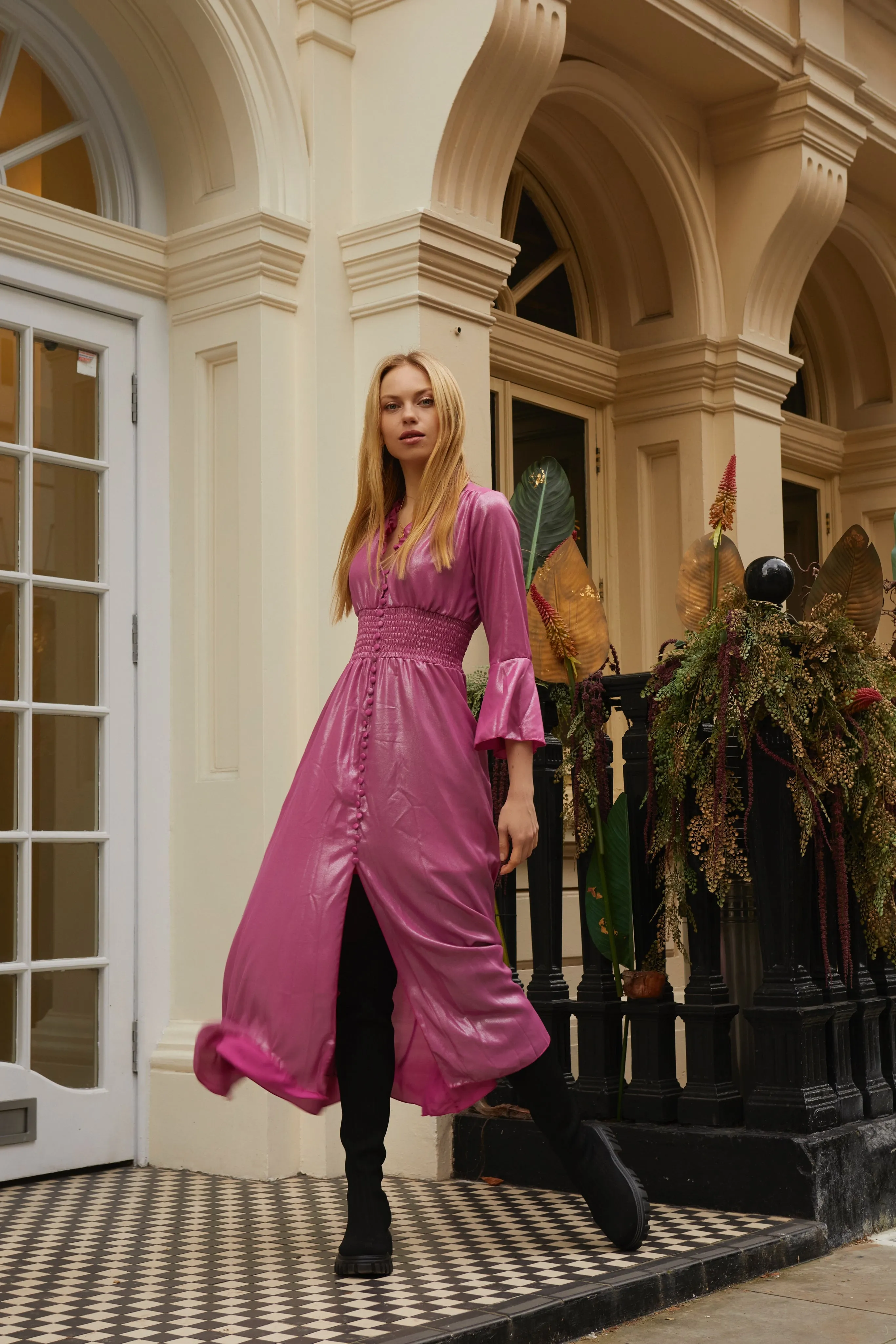 Sally Long Shimmer Dress Pink sold by Americandreams product image thumbnail 4