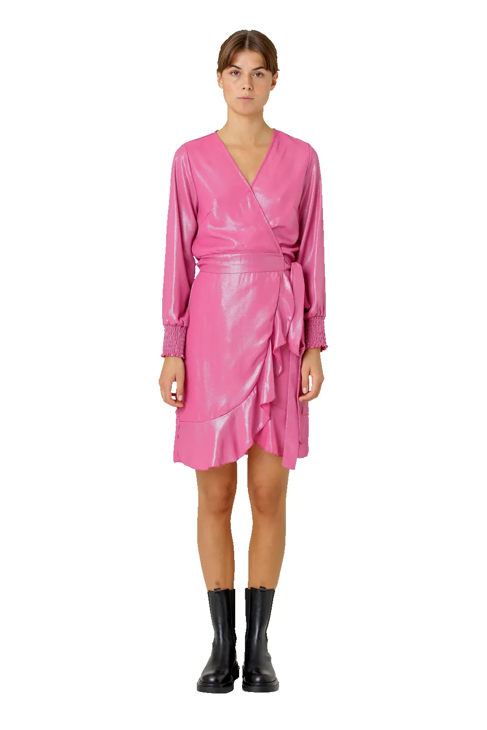 Milly LS Shimmer Wrap Dress Pink sold by Americandreams product image thumbnail 2
