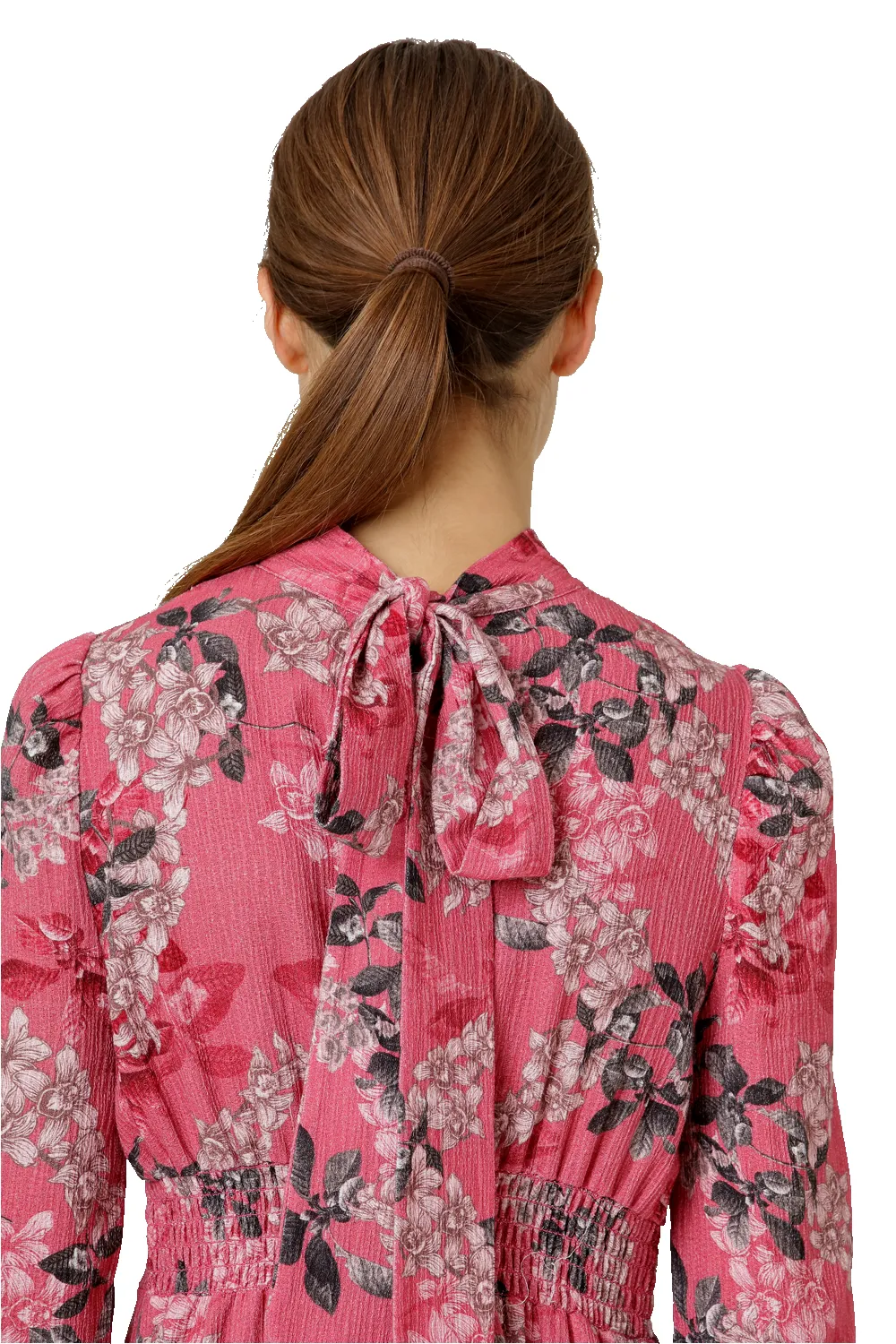 Laila Cotton Bow Dress Pink Big Flower sold by Americandreams product image thumbnail 4