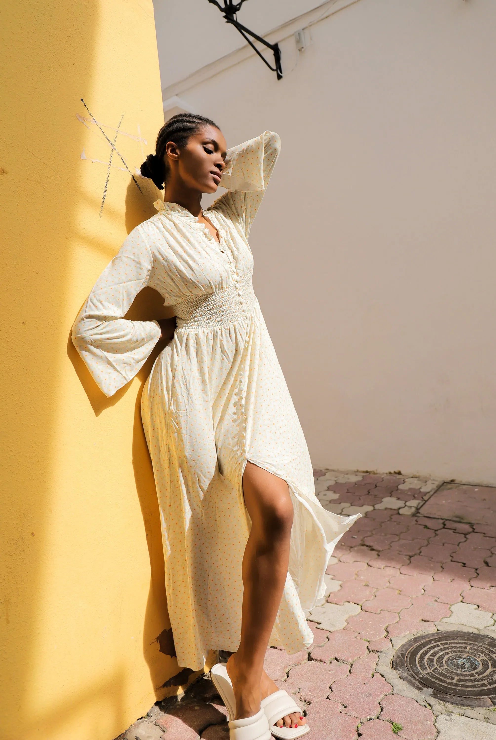 Sally Long Dress Cream Flower sold by Americandreams product image thumbnail 2
