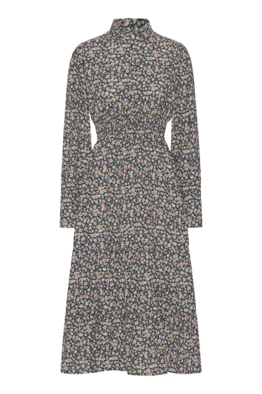 Steph Long Cotton Dress Navy Flower - Sample sold by Americandreams