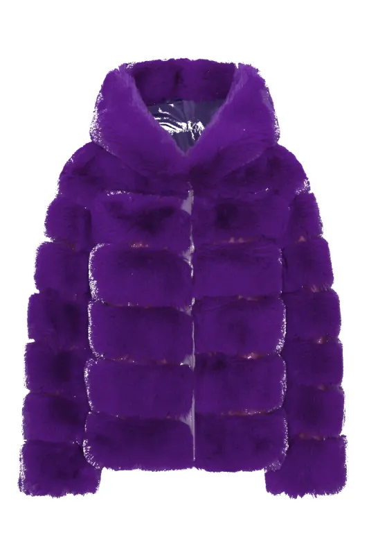 Blake Short Faux Fur Jacket Deep Purple sold by Americandreams