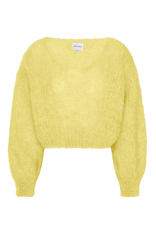Milana Cropped Pullover Light Yellow sold by Americandreams