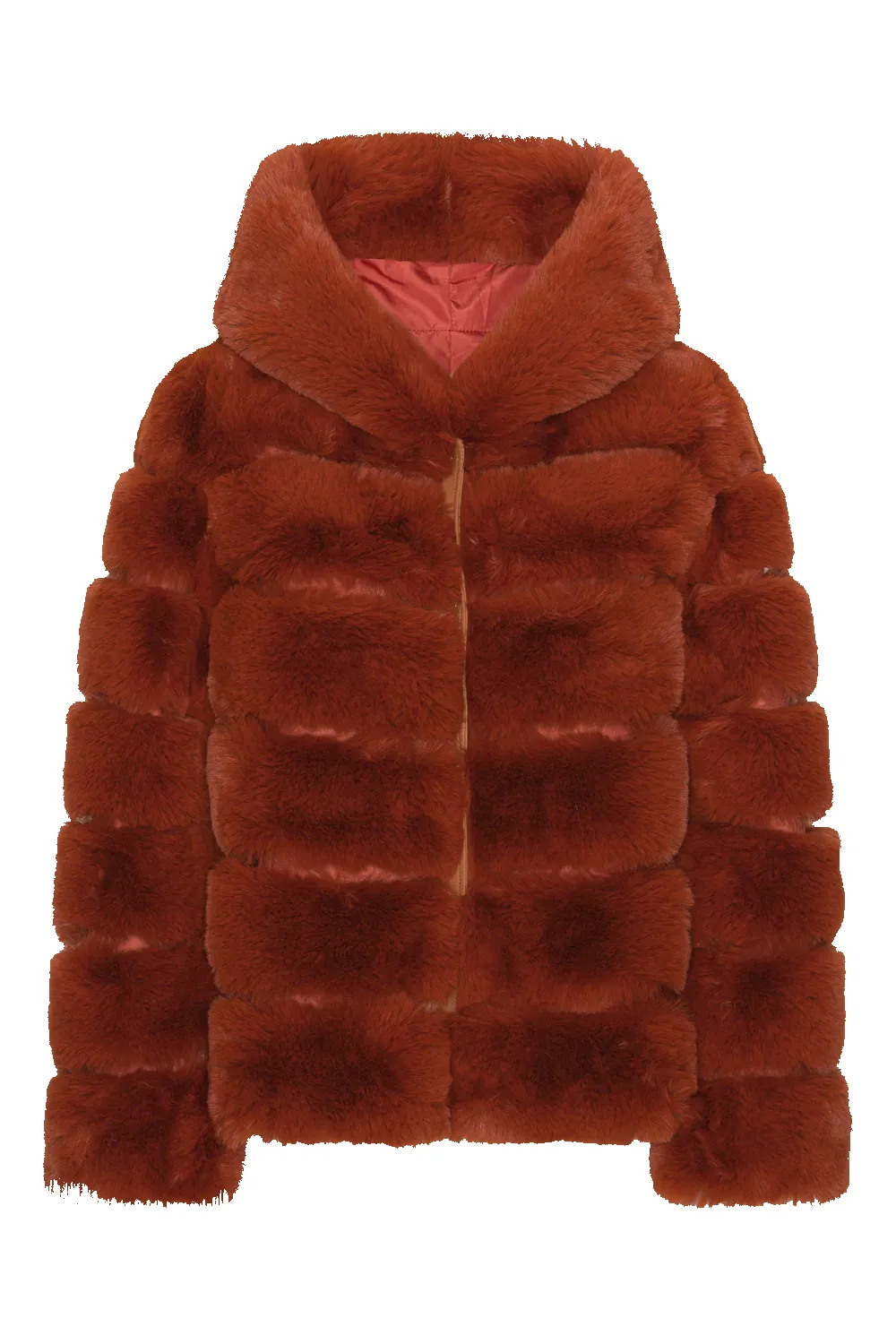 Blake Short Faux Fur Jacket Rust sold by Americandreams