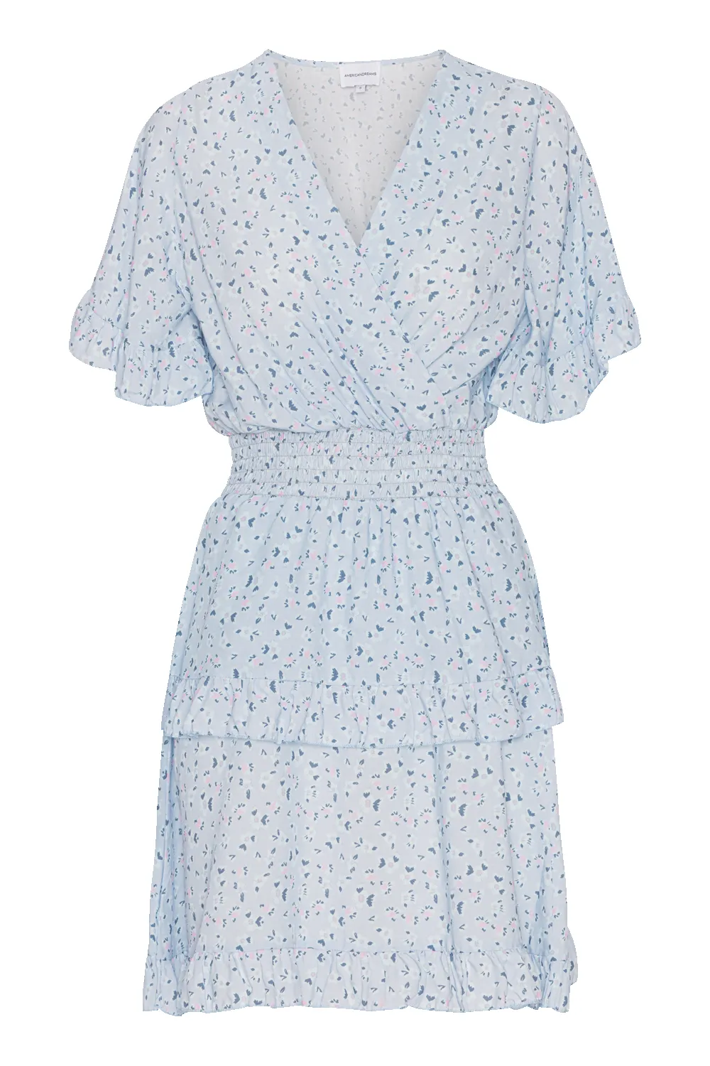 Ella Short Dress Light Blue Flower sold by Americandreams