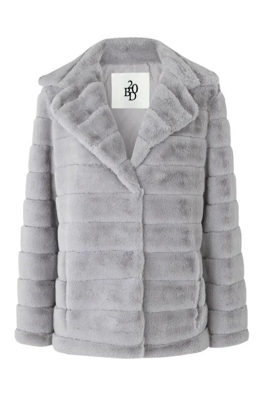 Bailey Faux Fur Coat Short Light Grey sold by American Dream