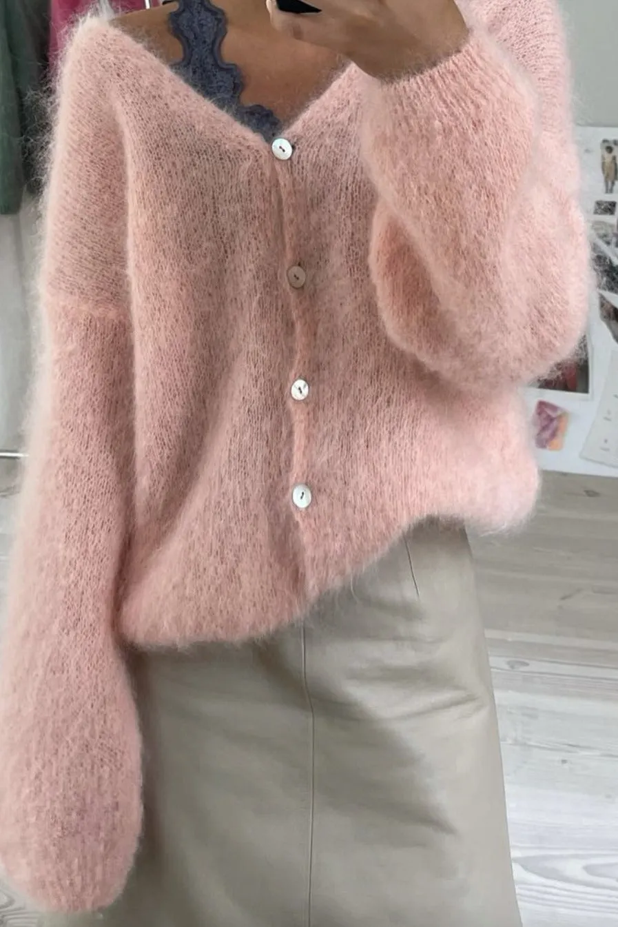 Cornelia LS Cardigan Peach sold by Americandreams product image thumbnail 3