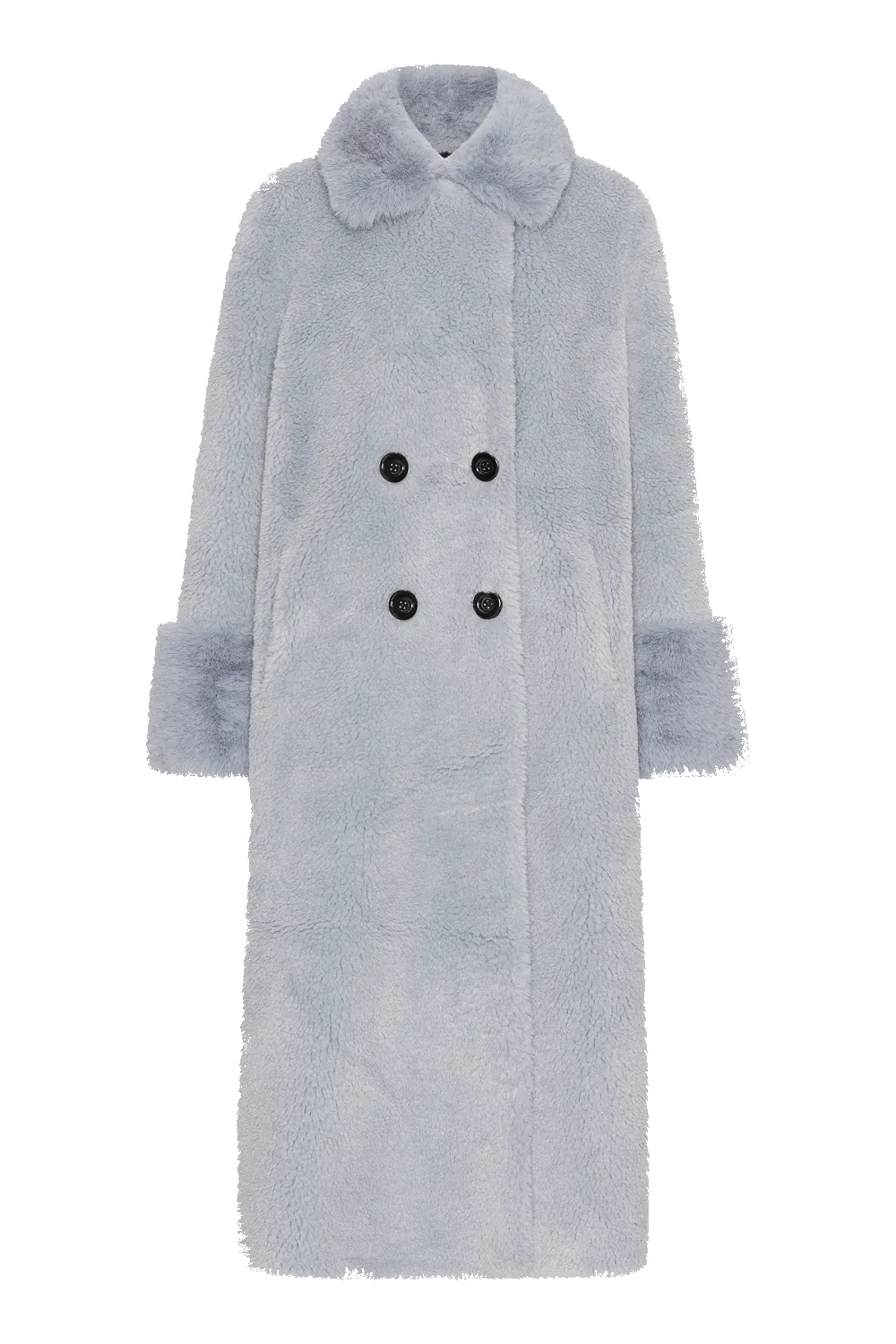 Fiona Long Wool Coat Light Blue sold by Americandreams