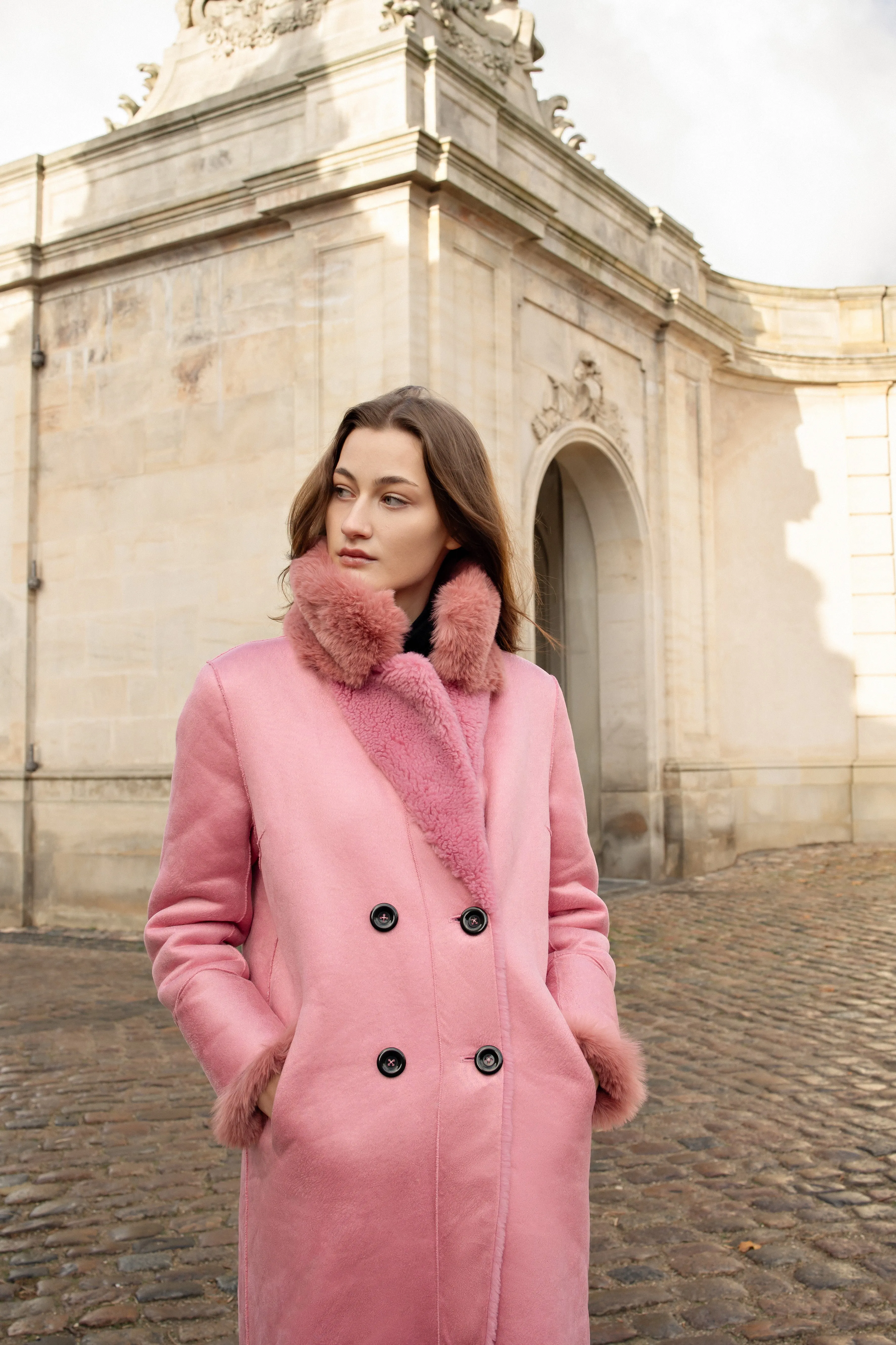 Leona Wool Coat Long Pink sold by Americandreams product image thumbnail 5