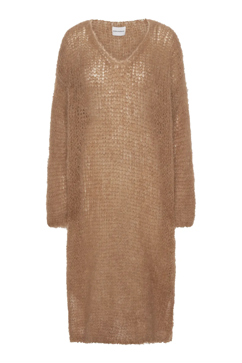 Camilla V Neck Mohair Dress Medium Brown sold by Americandreams